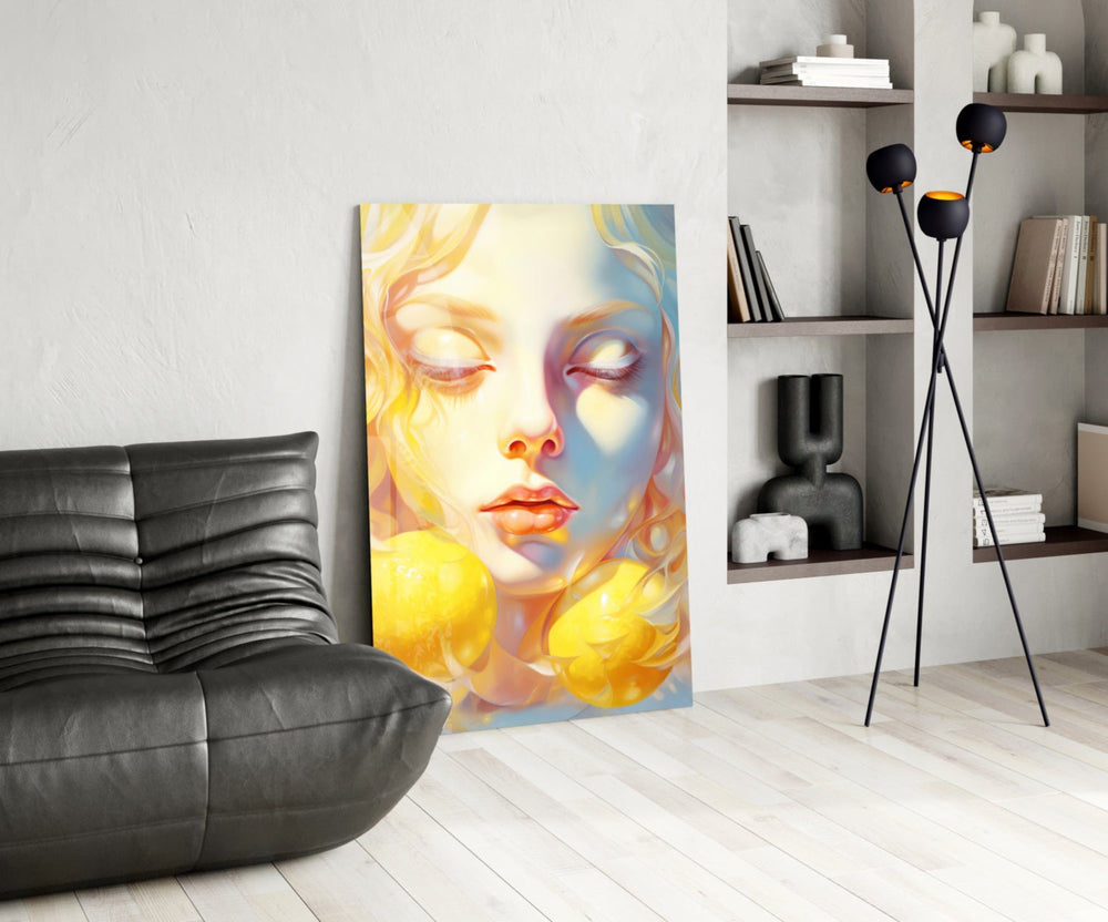 Pastel surreal glass print bringing soft beauty edge to a boutique salon