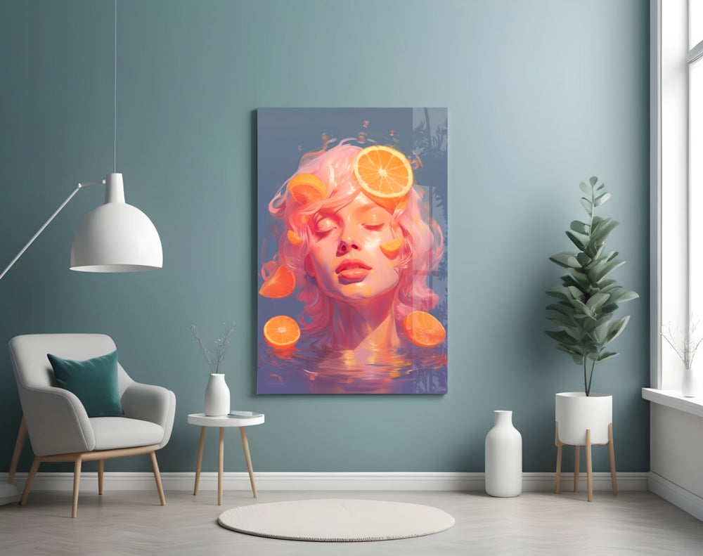 Orange Bubbles artwork styled in a creative loft interior