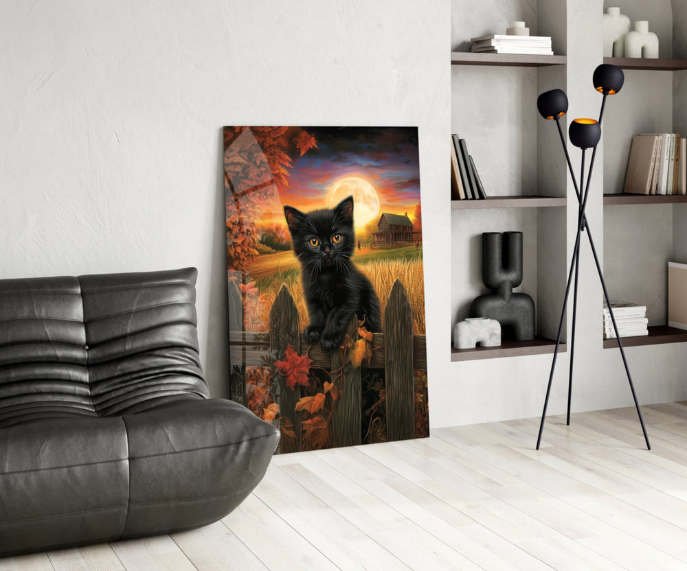 Cottagecore glass print bringing harvest-moon edge to a fall entryway