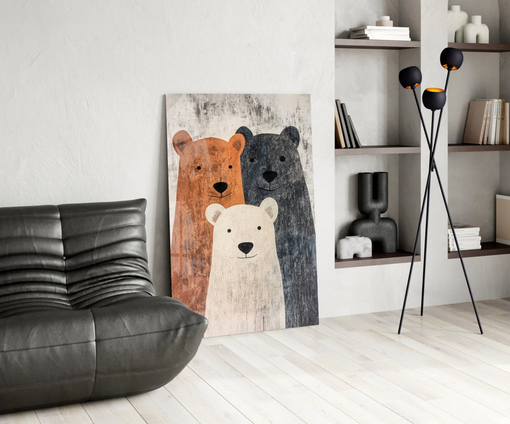 Nursery glass print bringing storybook edge to a family room