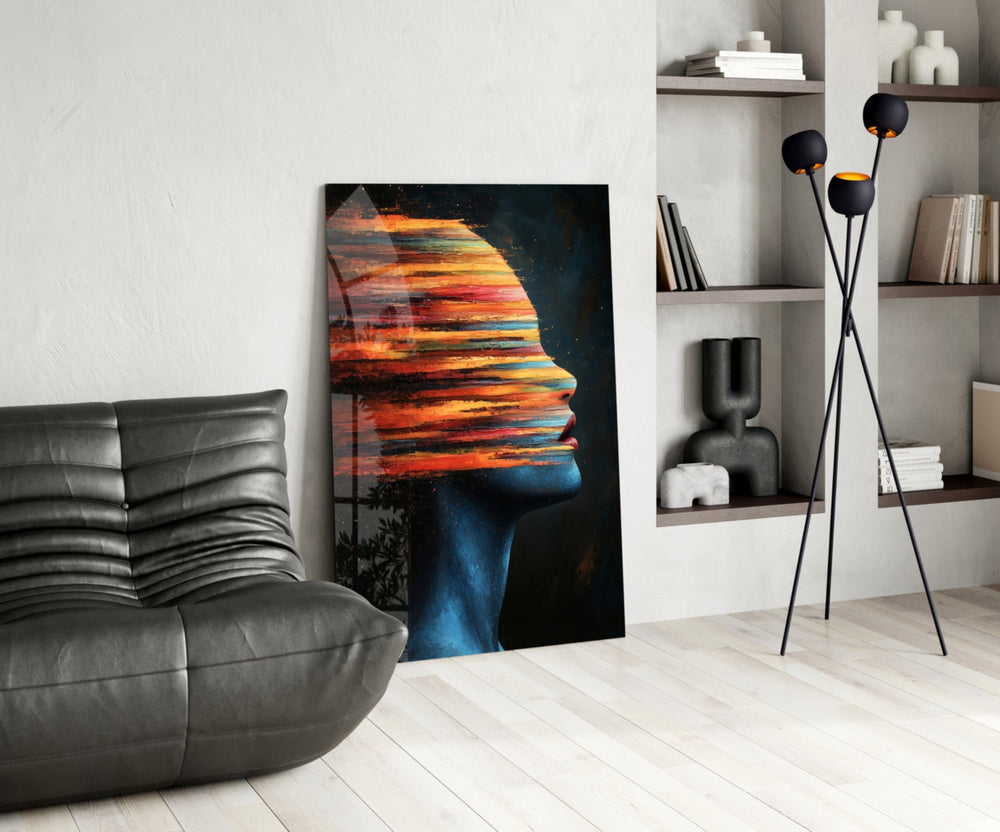 Abstract glass print bringing painterly edge to a gallery wall
