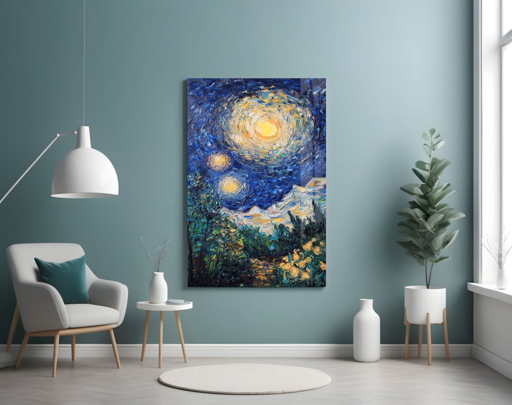 Starry Night Review artwork styled in a creative loft interior