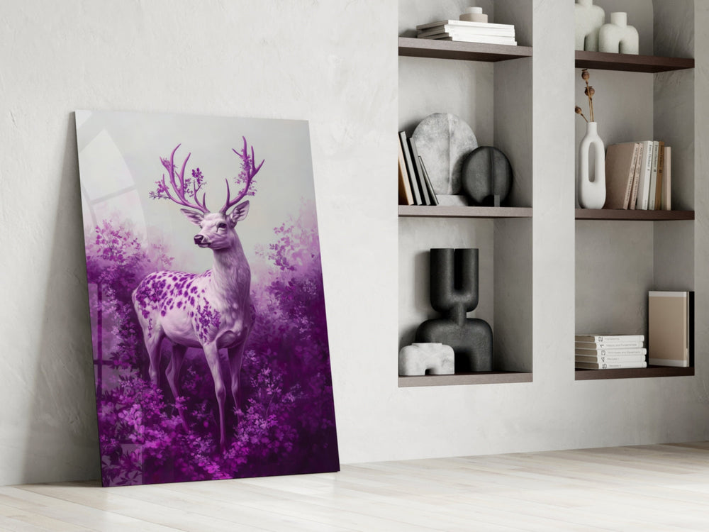Stag panel against a moody dark-painted accent wall
