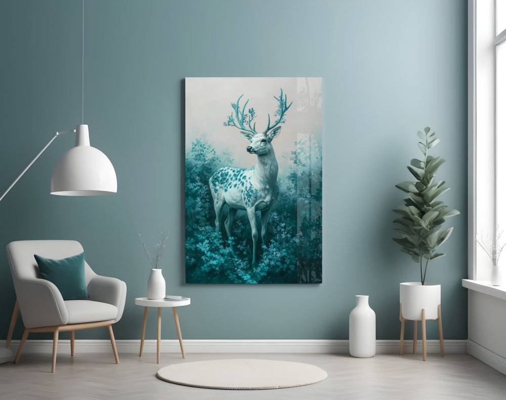 Mint Deer artwork styled in a creative loft interior