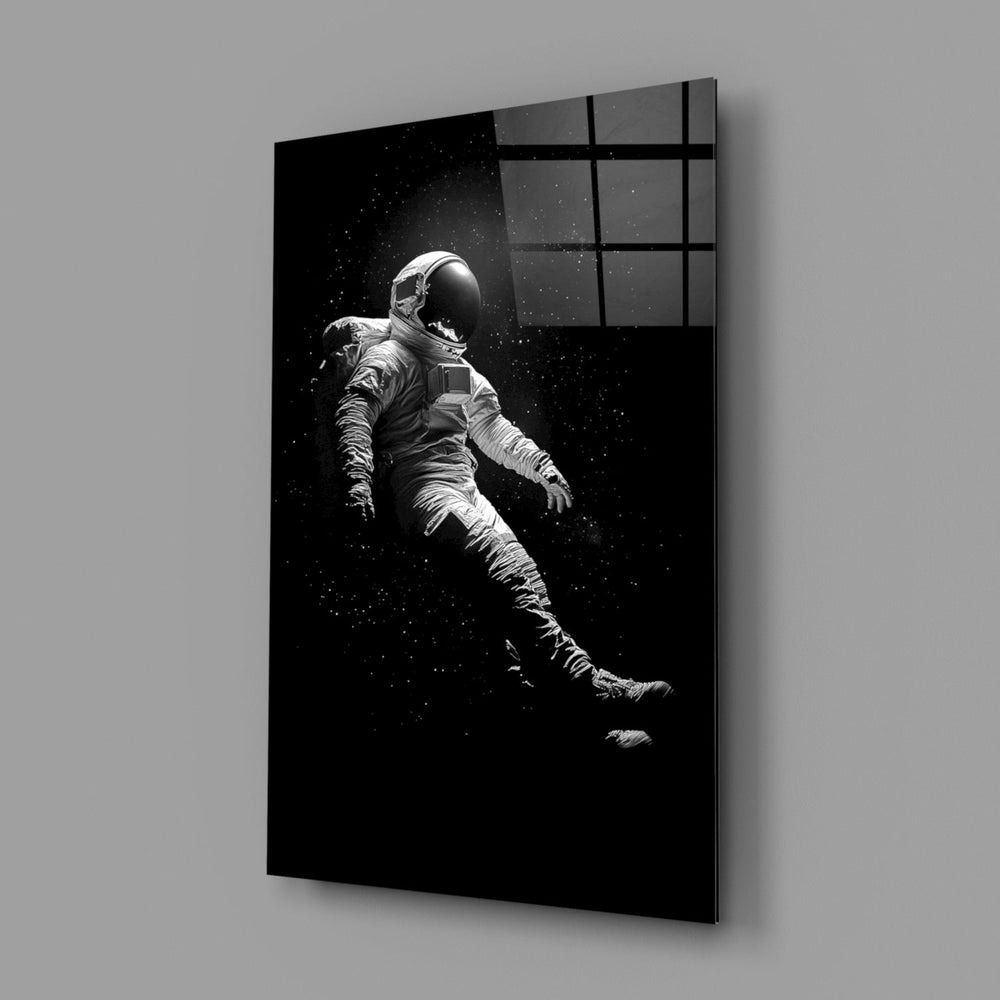 Astronaut monochrome panel bringing cinematic stillness to a contemporary living space