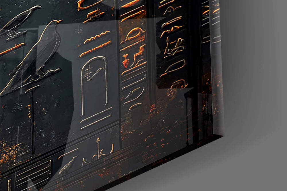 Designer-collection artwork in an Egyptology-leaning home interior