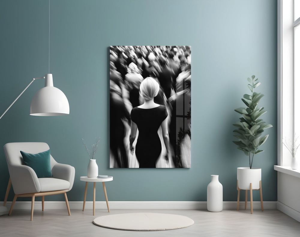 Loneliness in a Crowd artwork styled in a boutique interior