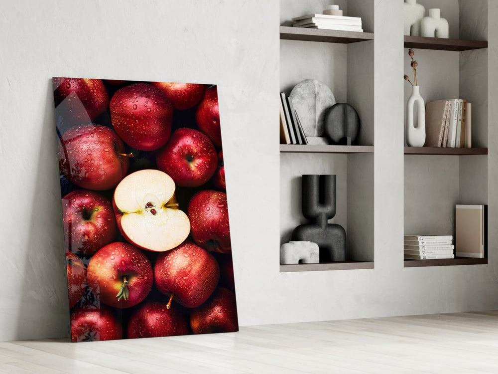 Still life panel against a moody dark-painted accent wall