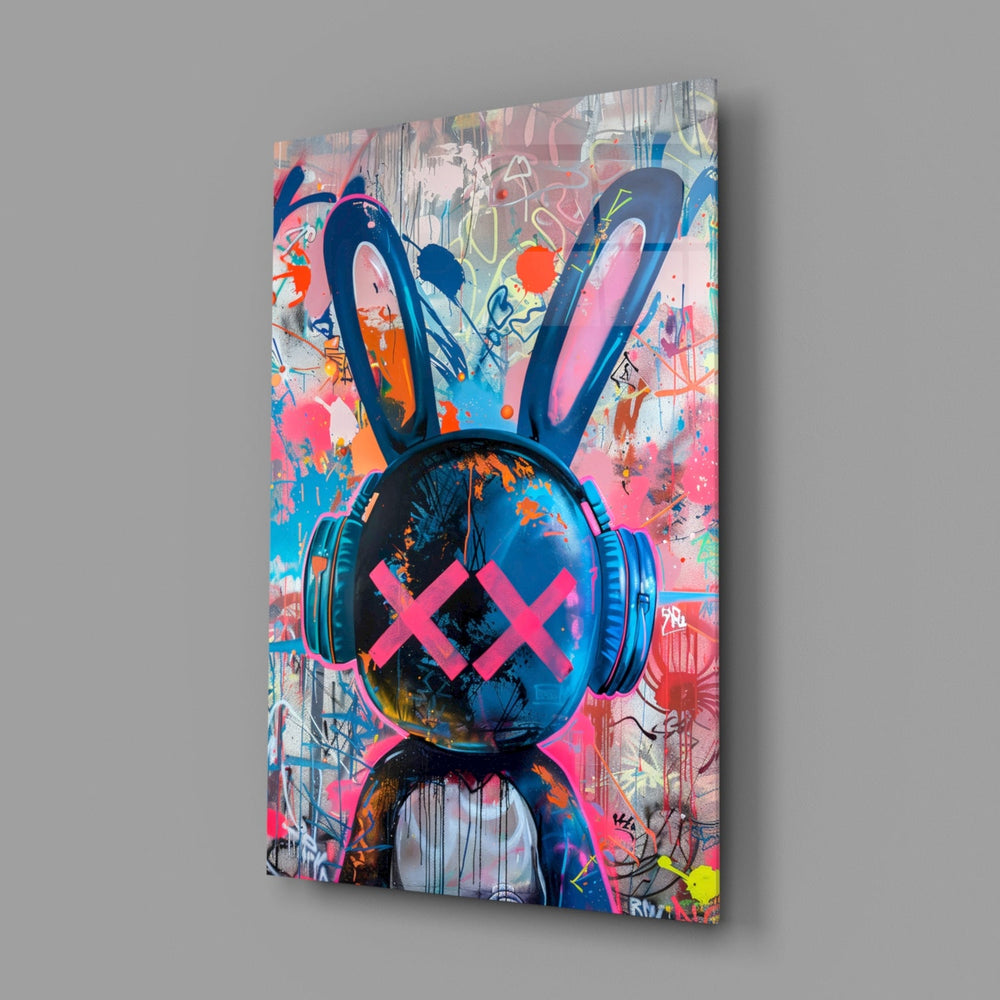 Designer-collection pop-graffiti panel anchoring a teen's bedroom wall