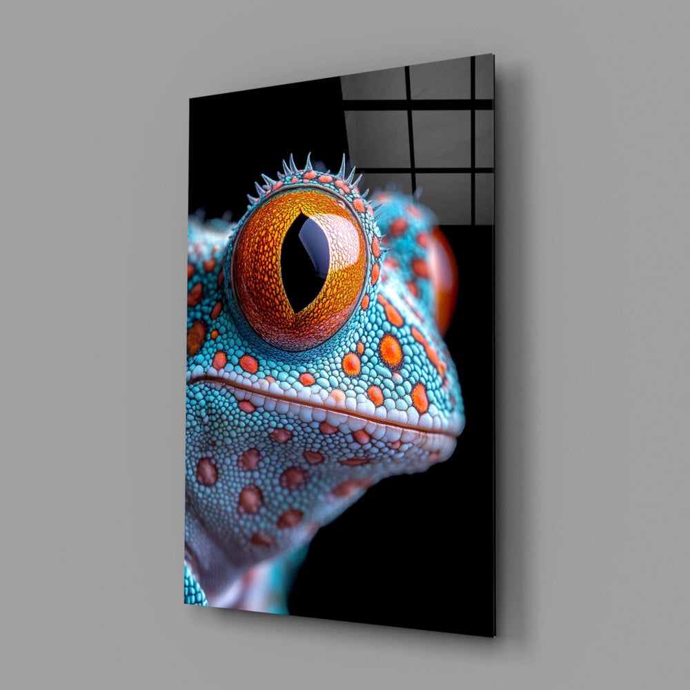 Designer-collection wildlife-macro panel anchoring a creative loft wall