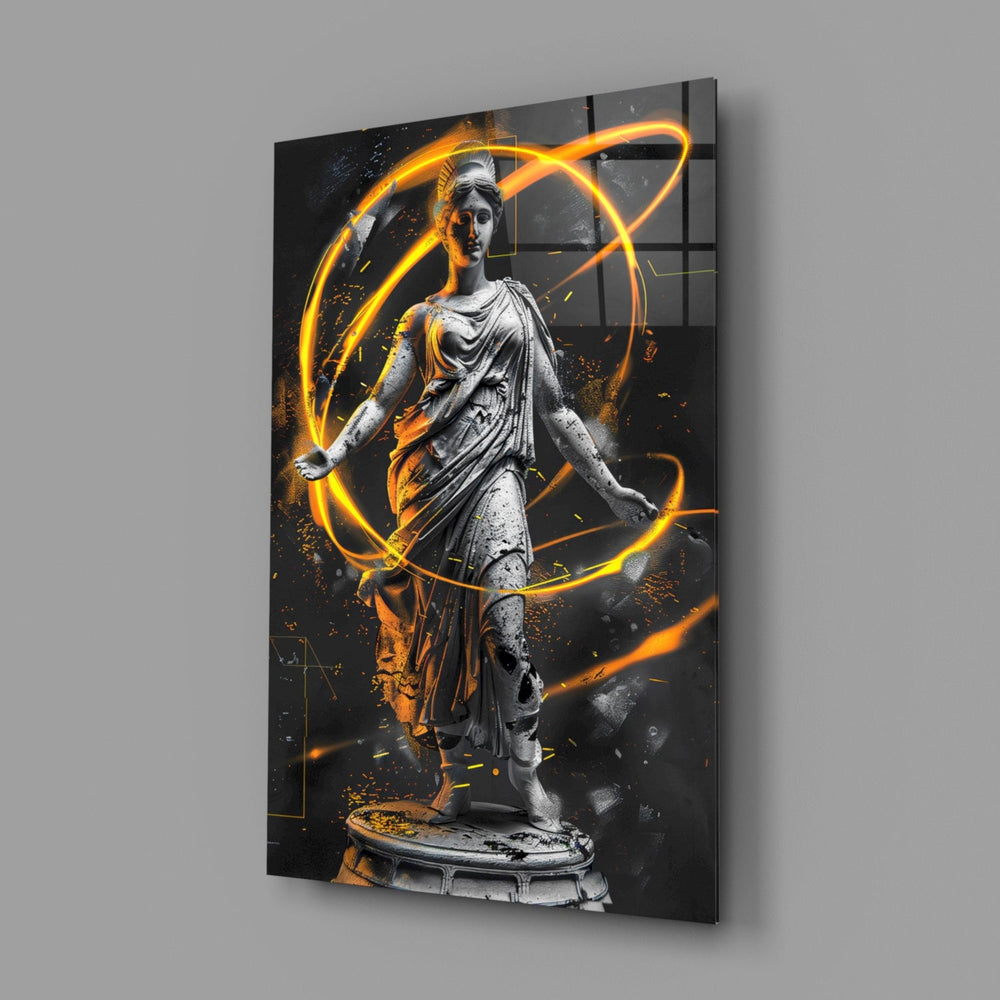 Designer-collection classical-cyber panel anchoring a modern living room wall