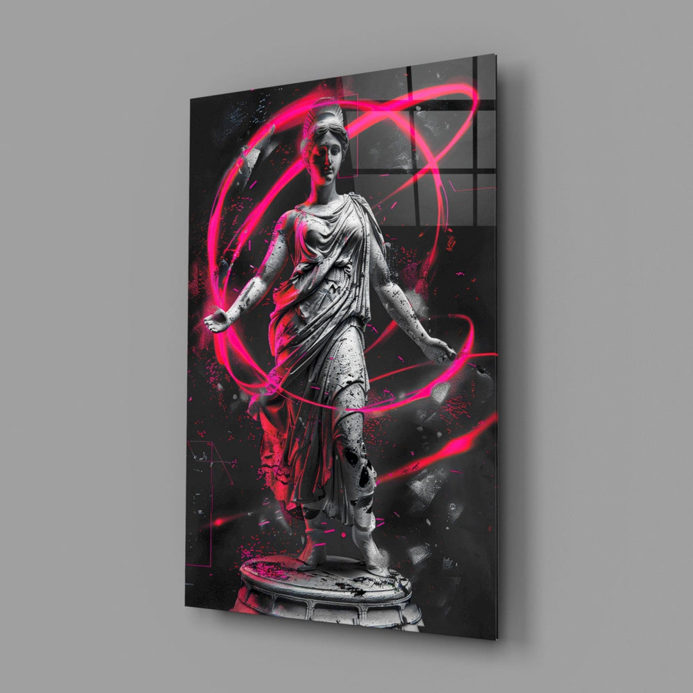 Designer-collection classical-cyber panel anchoring a modern living room wall