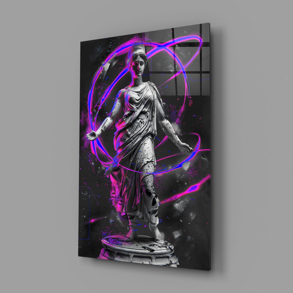Designer-collection classical-cyber panel anchoring a modern living room wall