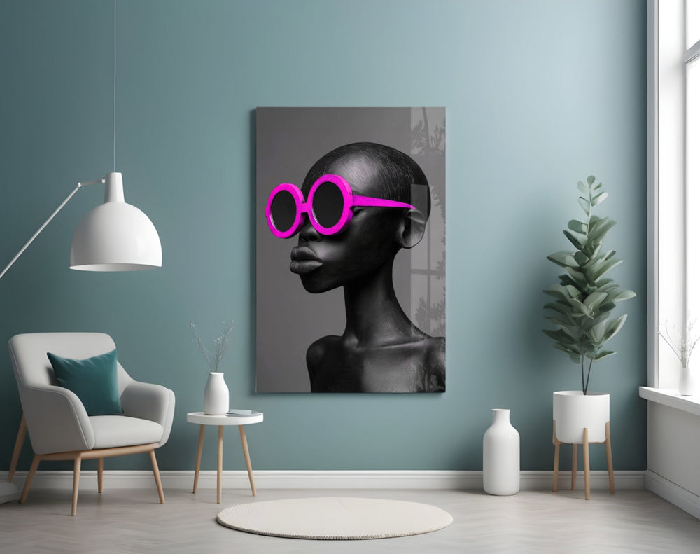 Faces of Colors magenta artwork styled in a creative loft interior