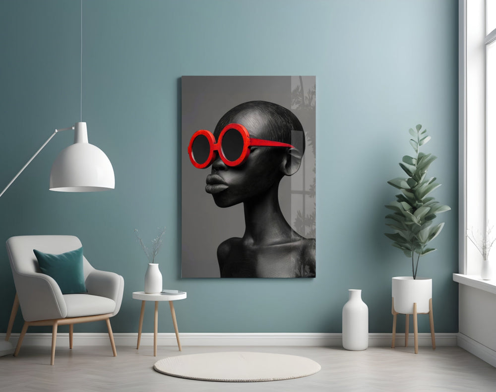 Faces of Colors scarlet artwork styled in a creative loft interior