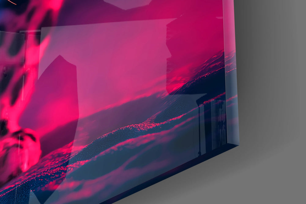 Designer-collection artwork in a moody bedroom interior