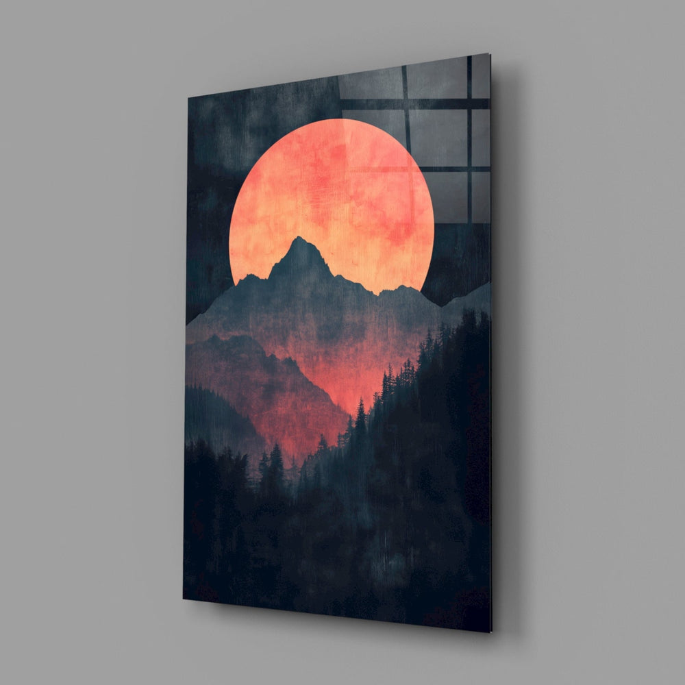 Designer-collection minimalist-landscape panel anchoring a master bedroom wall