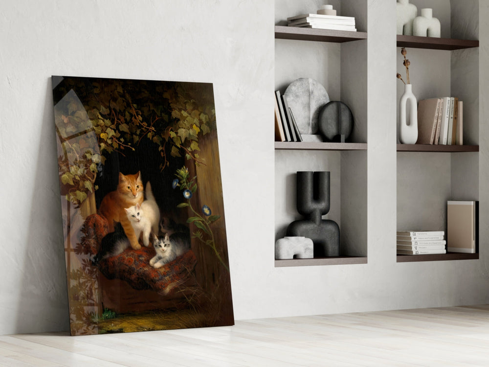 Old-Master panel against a moody dark-painted accent wall