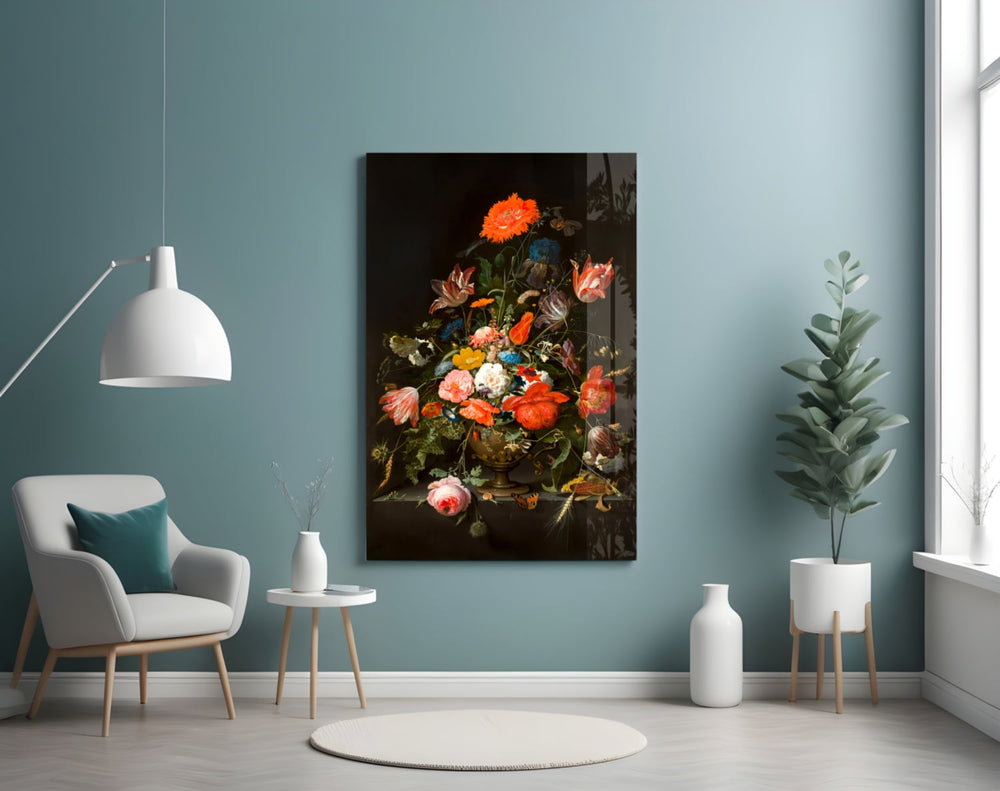 The Wealth in the Vase artwork styled in a hallway gallery interior