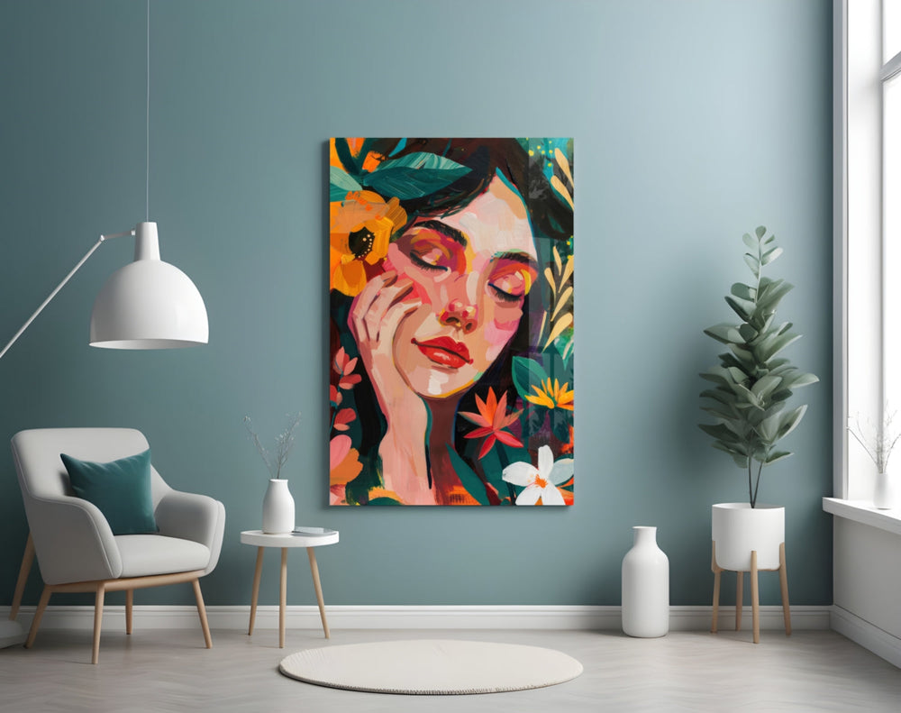 Spring Beauty artwork styled in a boutique interior
