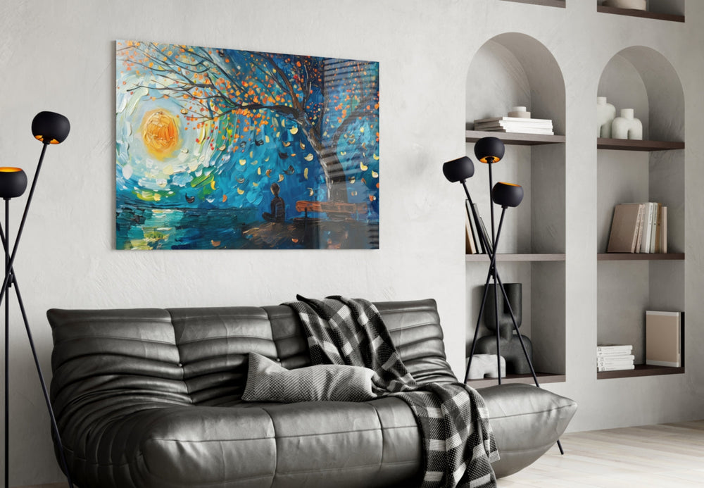 Solitude and Peace artwork styled in a reading nook interior