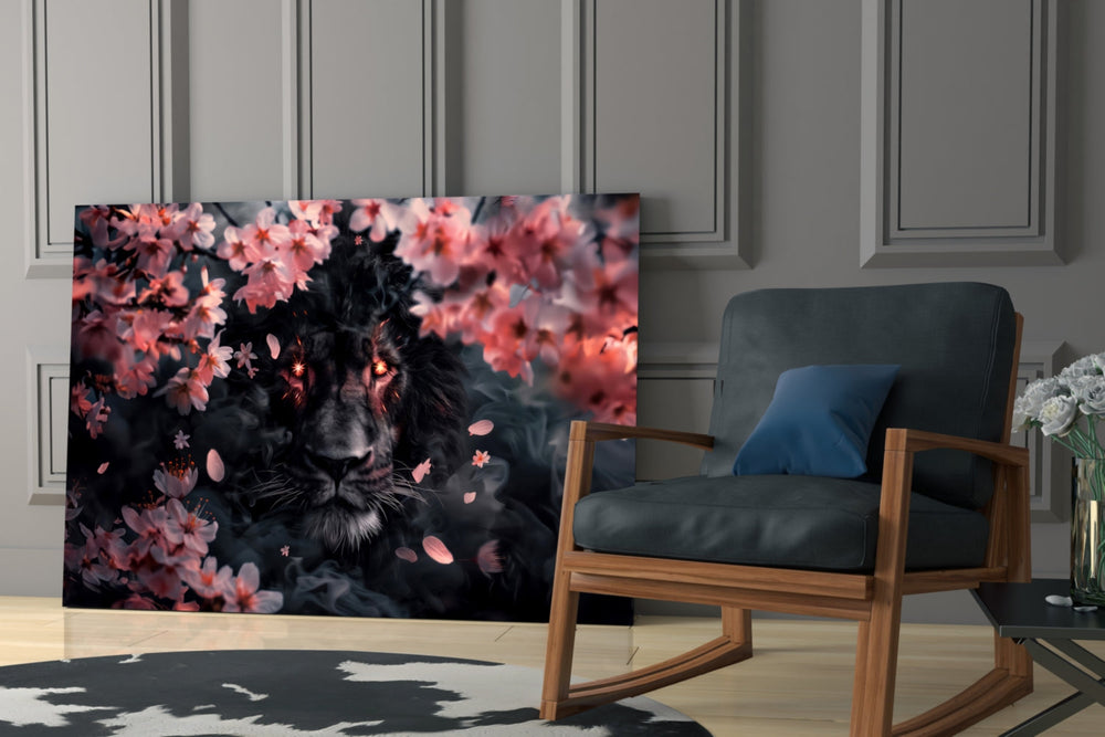 Wildlife yatay panel against a moody dark-painted accent wall