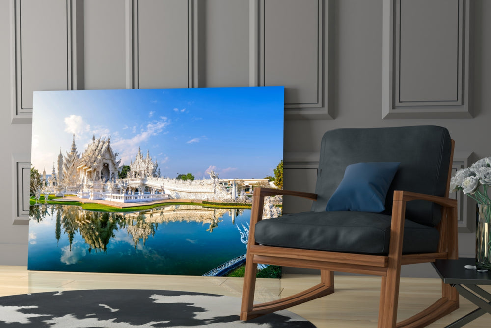 Thailand cinematic landmark glass wall art in luxury dining room