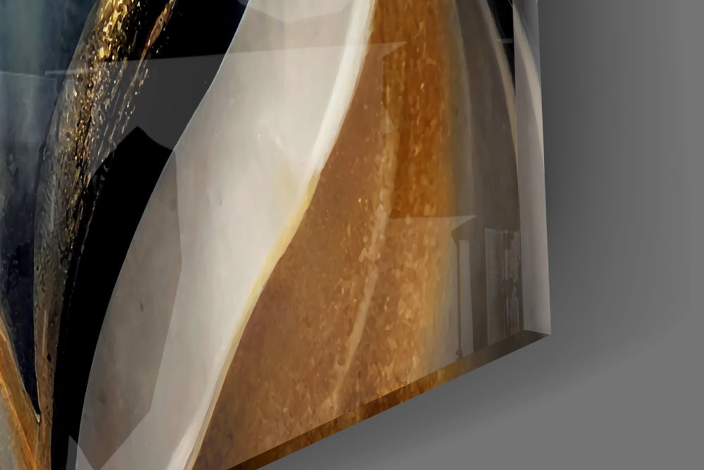 Baroque luxury flame glass wall art in designer hallway