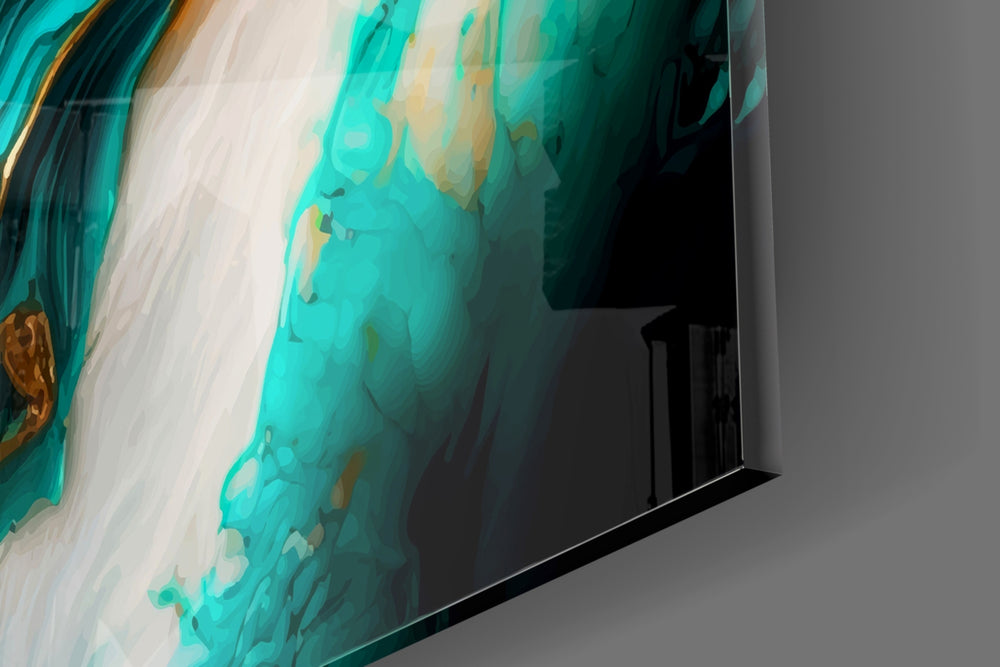 Cinematic agate-luxury splash glass wall art in hotel lounge