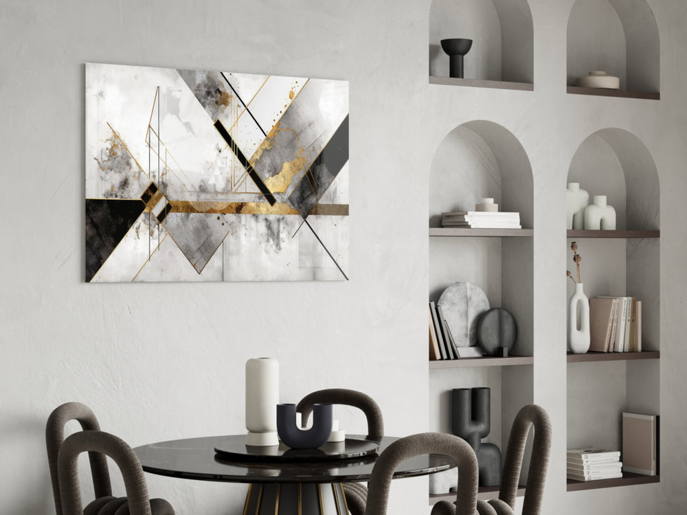 Hotel-mosaic deco cinematic glass wall art in luxury powder-room