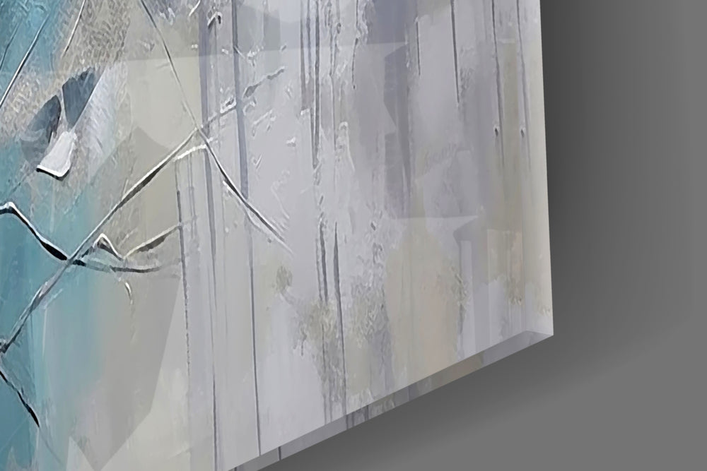 Eastern-style branch cinematic glass wall art in boutique-hotel suite