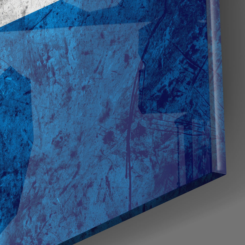 Dutch flag grunge cinematic glass wall art in man-cave bar
