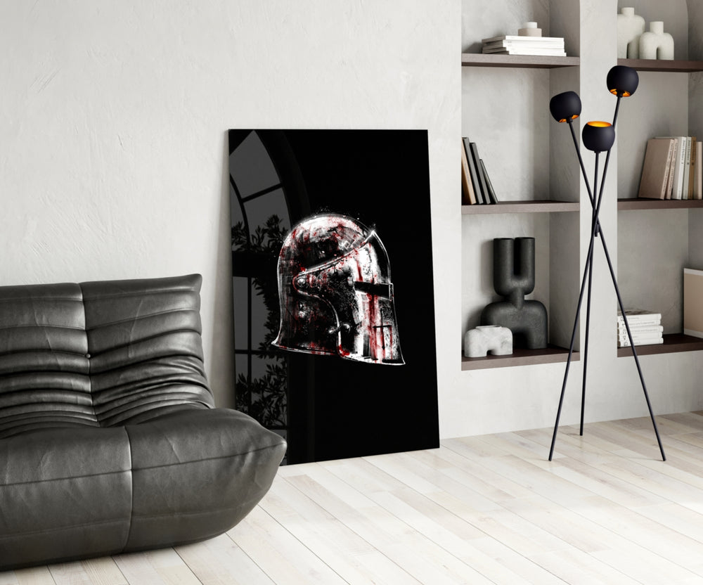 Heritage knight cinematic glass wall art in study reading nook