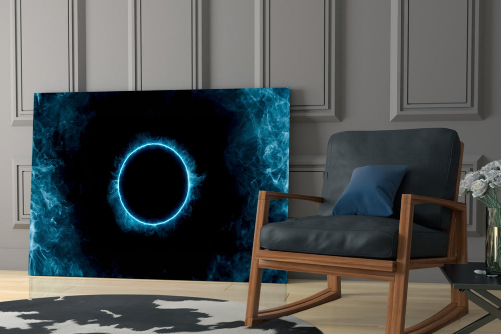 Nightclub portal cinematic glass wall art in designer hallway