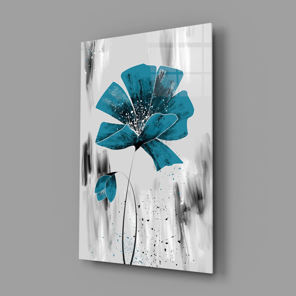 Scandinavian-modern flower glass wall art in creative office reading nook