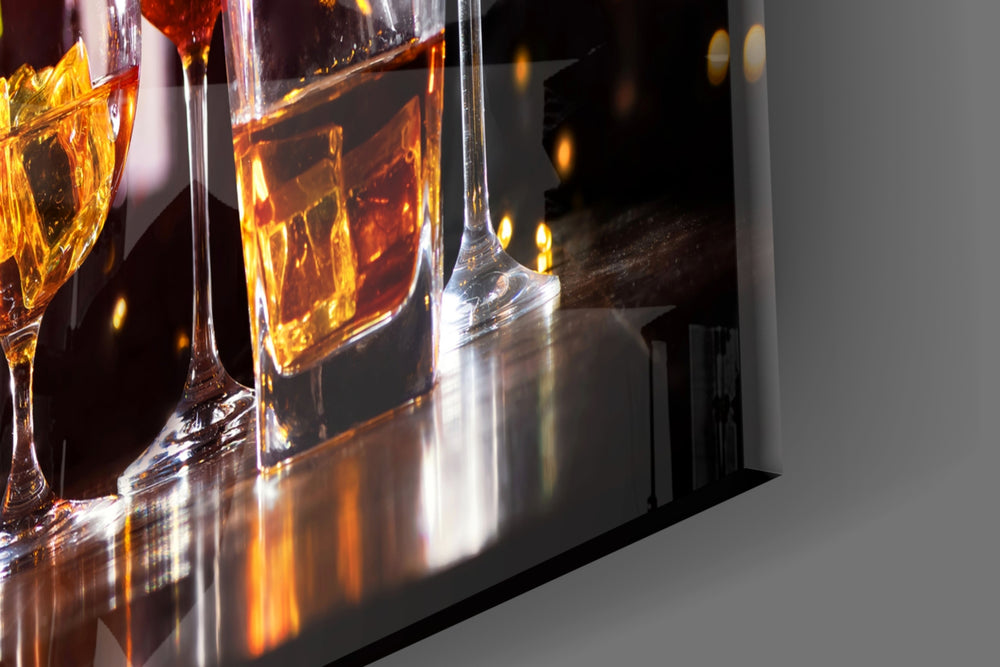 Bar-editorial cocktail cinematic glass wall art in hospitality bar