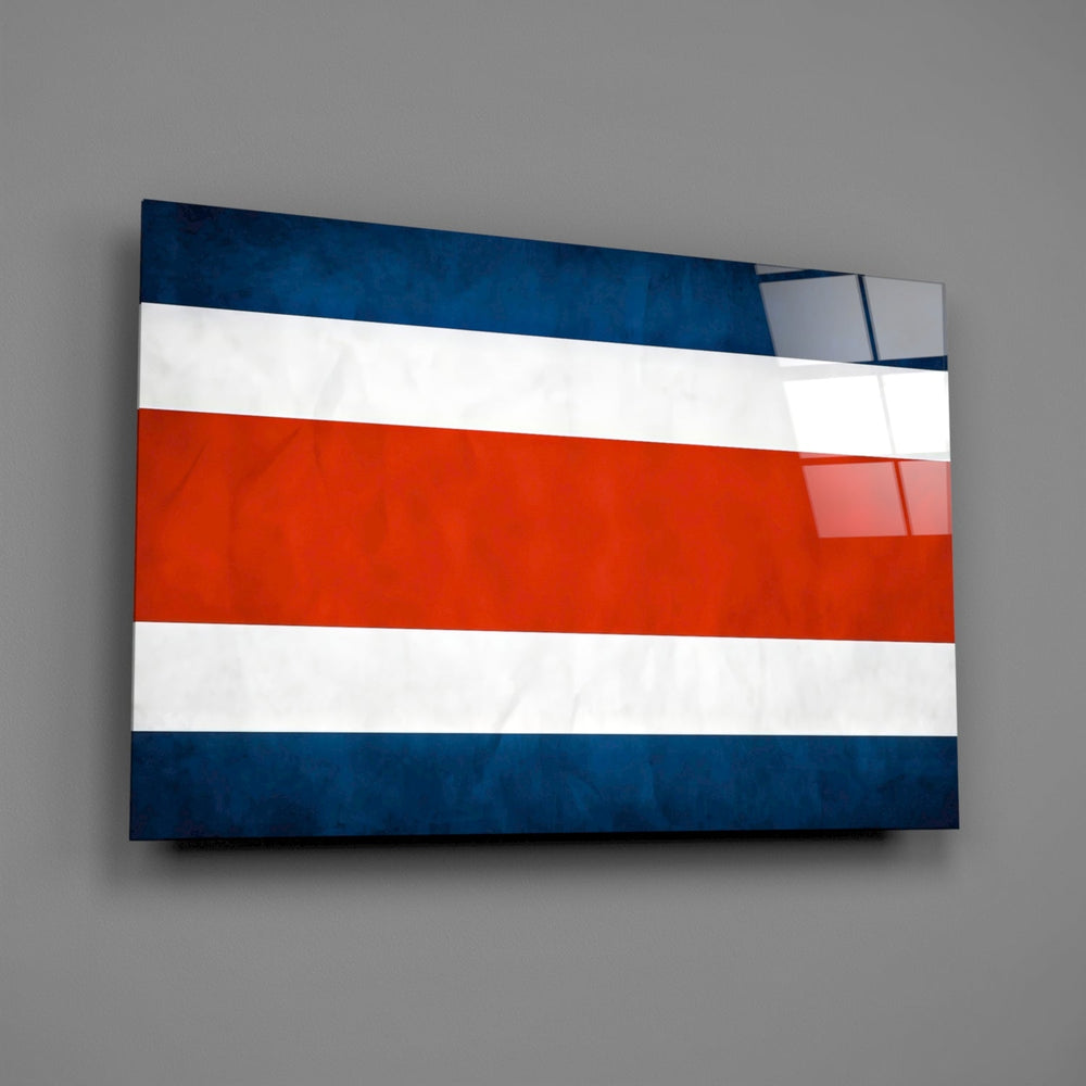 Pura-Vida patriotic cinematic glass wall art in Tico expat dining room