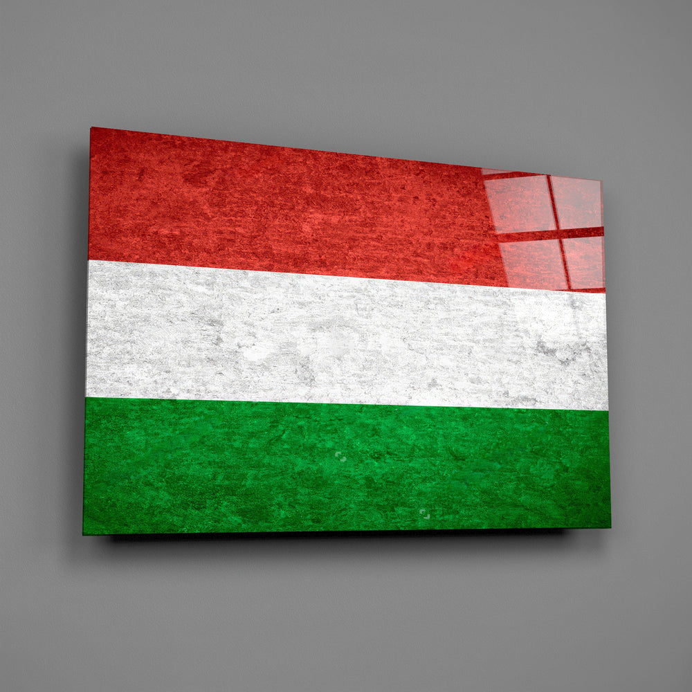 Magyar patriotic cinematic glass wall art in expat dining room