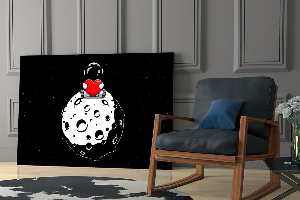 Cosmic illustration cinematic glass wall art in heritage stairwell