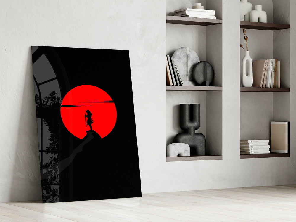 Kurosawa-poster cinematic glass wall art in private library reading nook