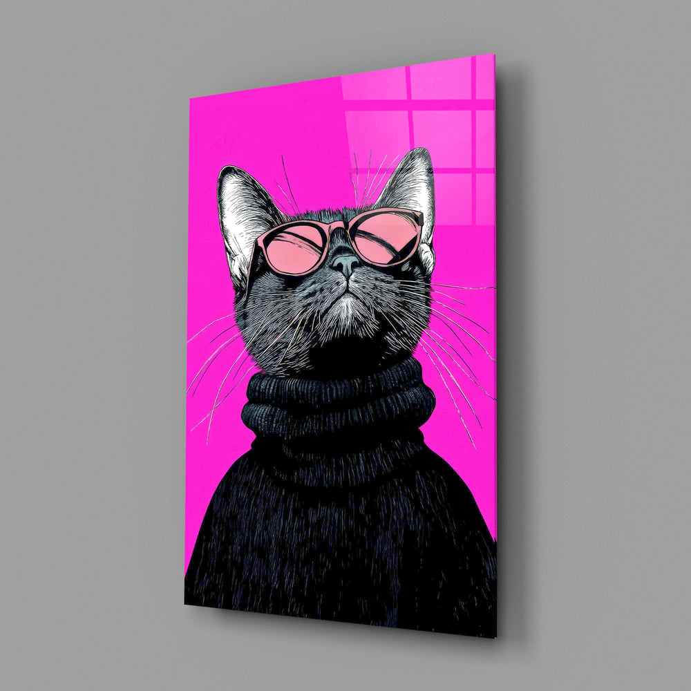 Pop fashion editorial cinematic glass wall art in creative-agency reception