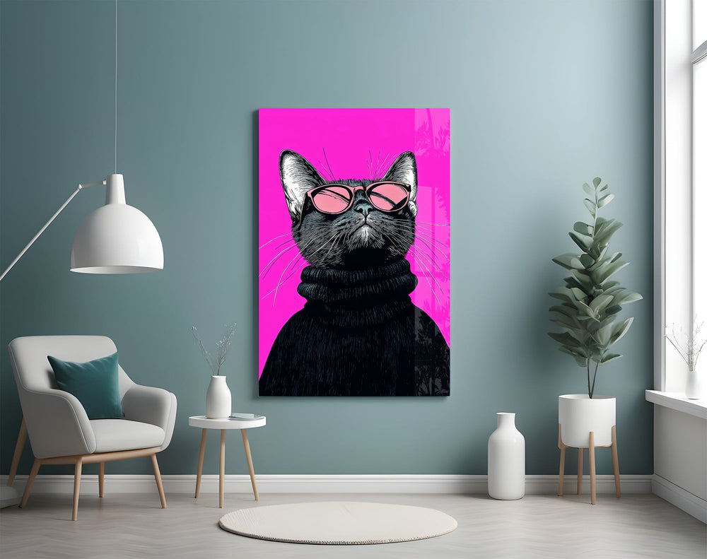 Feline Wall Decoration Glass Wall Art