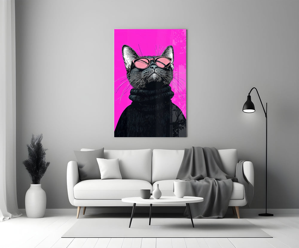 Streetwear illustration cinematic glass wall art in heritage stairwell