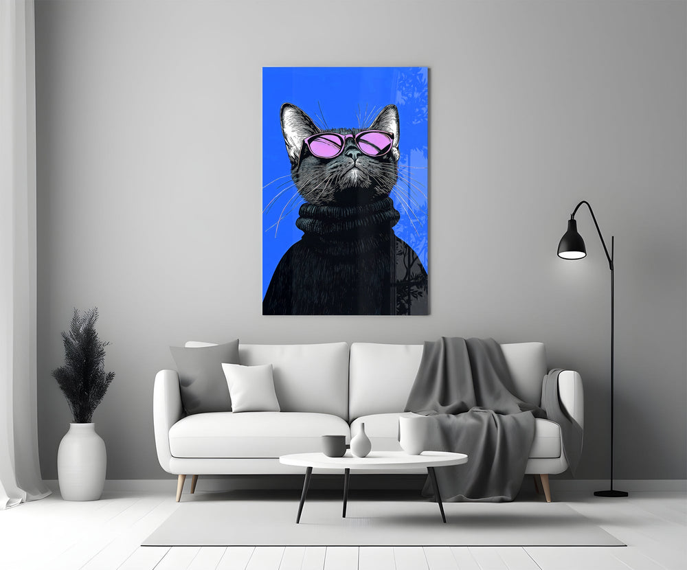Streetwear illustration cinematic glass wall art in heritage stairwell