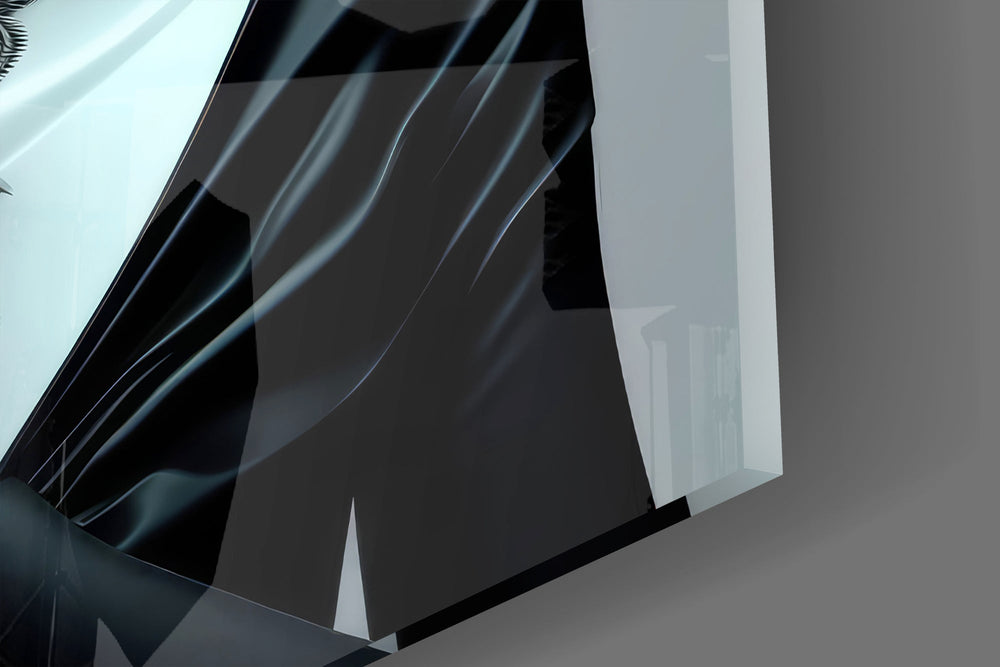 Three black cats muse cinematic glass wall art in creative-agency reception