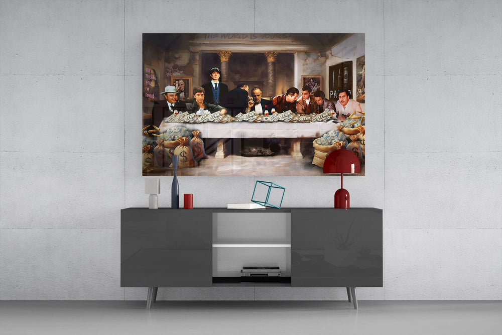 Cinema tribute cinematic glass wall art in entertainment den