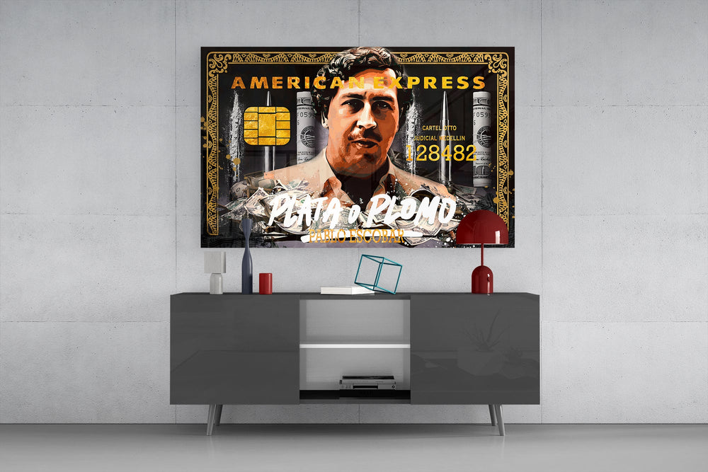 Cartel pop cinematic glass wall art in entertainment den