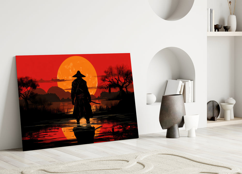 Kurosawa-poster cinematic glass wall art in heritage stairwell