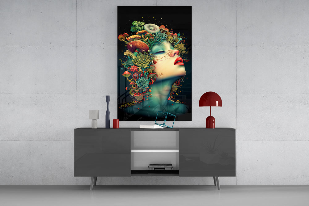 Forager fairytale cinematic glass wall art in light-filled atelier