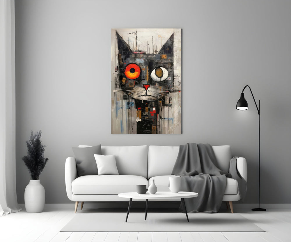 Cypriot flag cinematic glass wall art in heritage living room